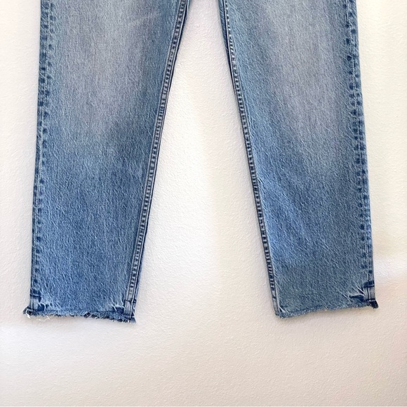 GRLFRND Helena High Waist Straight Leg Rigid Denim Raw Hem Ankle Jean Giulia 27 - Picture 7 of 16